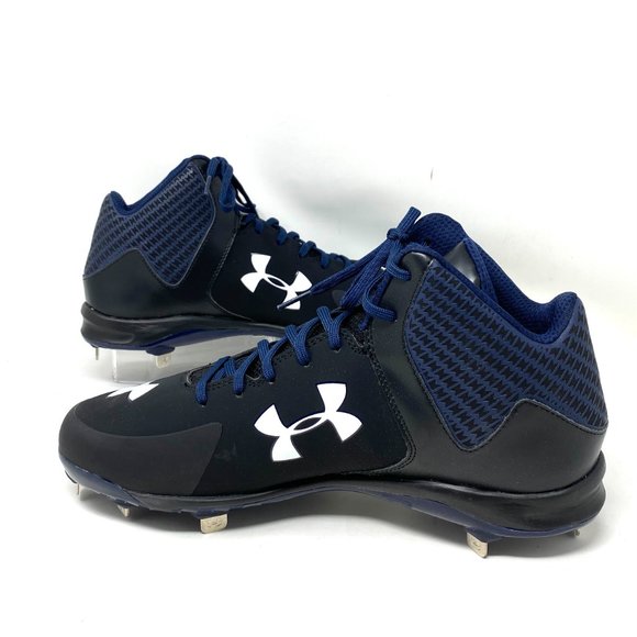 Under Armour UA Team Yard Mid ST Metal Cleat Black - Picture 3 of 8